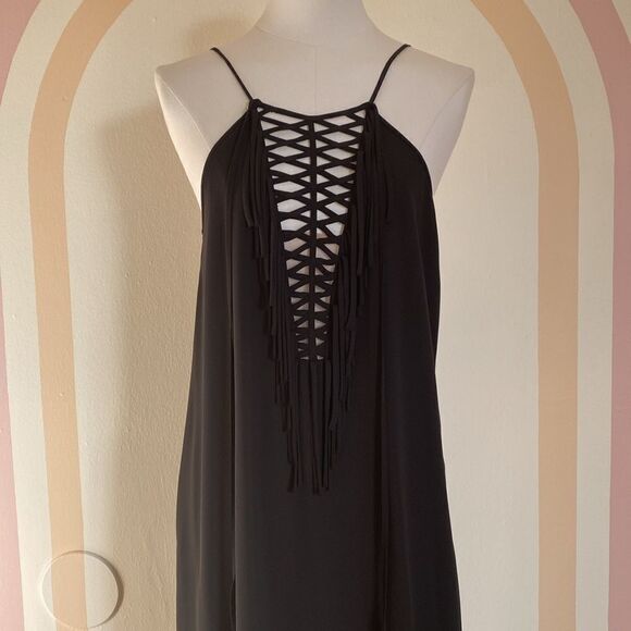BCBG MAXAZRIA Black Bonita High Low Dress Size XS - Picture 3 of 11